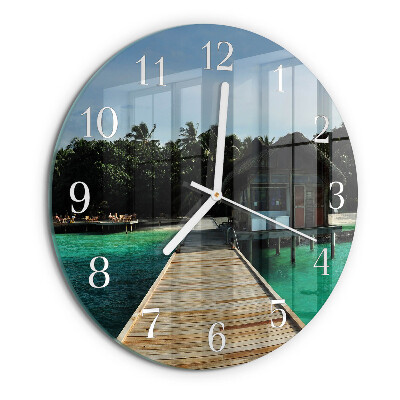 Horloge ronde Palmiers marins
