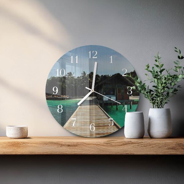 Horloge ronde Palmiers marins