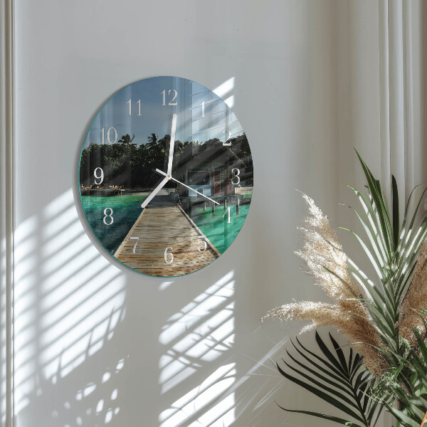 Horloge ronde Palmiers marins