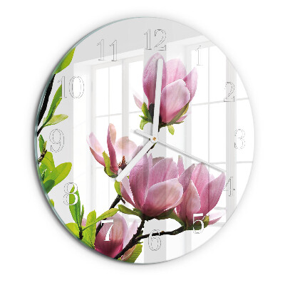 Horloge ronde Fleur de magnolia