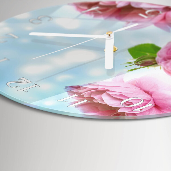 Horloge ronde Pivoines