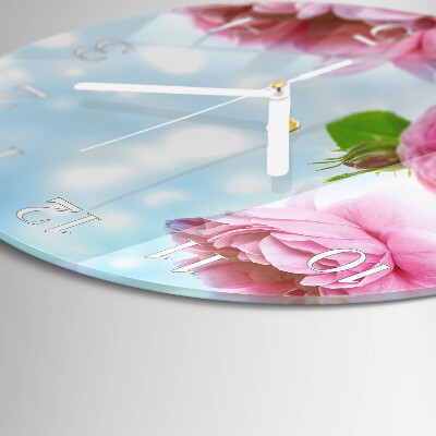 Horloge ronde Pivoines
