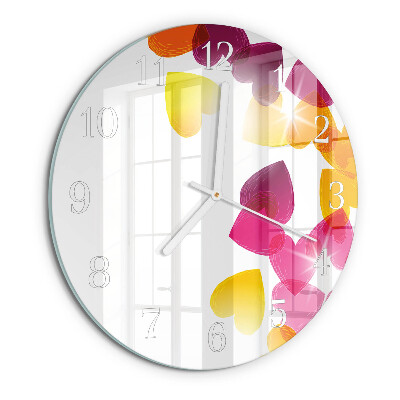 Horloge ronde Cœurs colorés