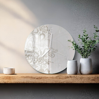 Horloge ronde Art floral