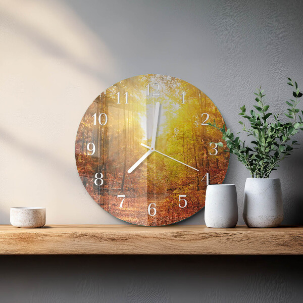 Horloge ronde Forêt d'automne