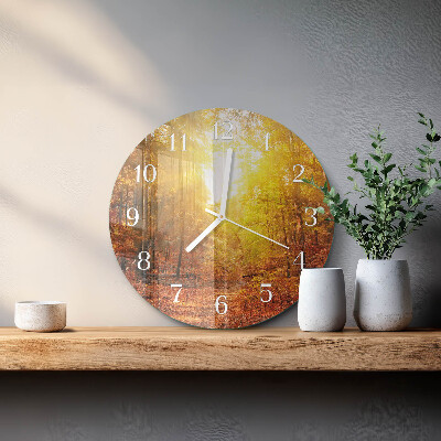 Horloge ronde Forêt d'automne