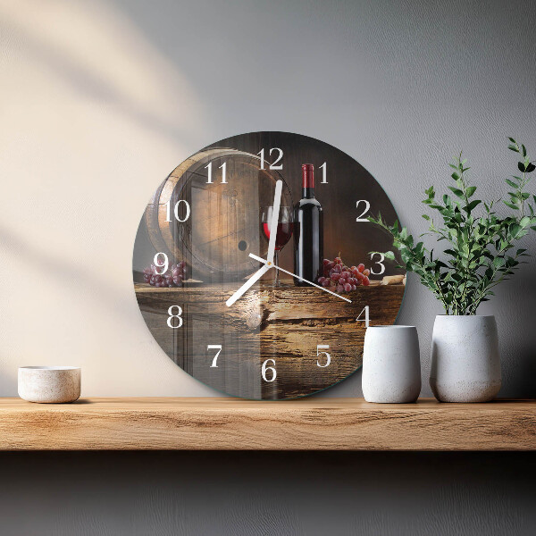 Horloge ronde Raisins pour le vin