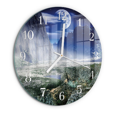 Horloge ronde Montagnes Lune