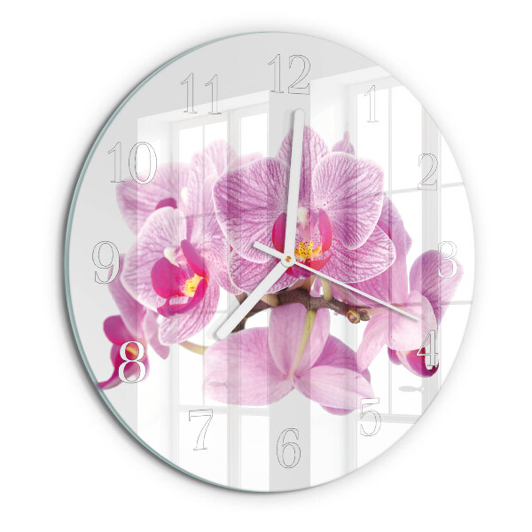 Horloge ronde Orchidées