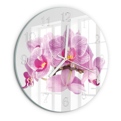 Horloge ronde Orchidées