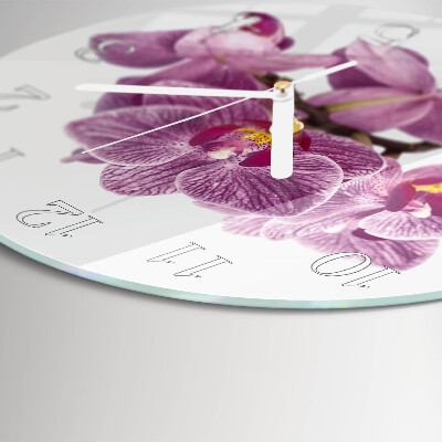 Horloge ronde Orchidées