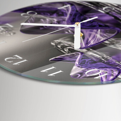 Horloge ronde Fleurs en verre