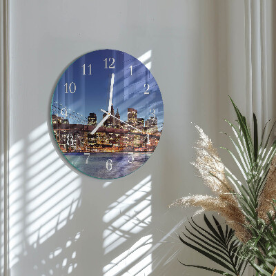 Horloge ronde Pont horizontal