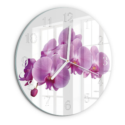 Horloge ronde Orchidée
