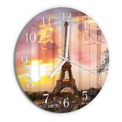 Horloge ronde Tour Eiffel Paris