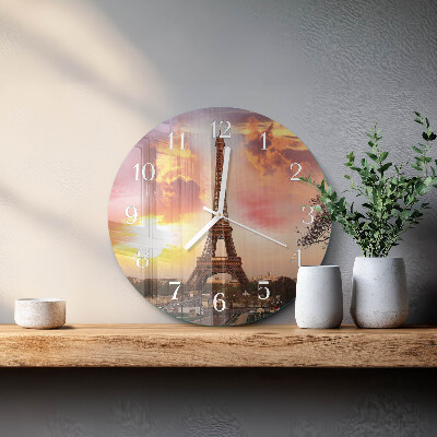Horloge ronde Tour Eiffel Paris