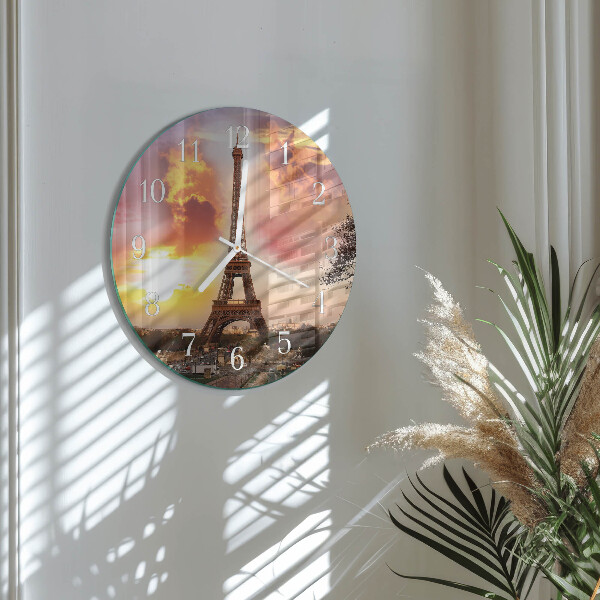 Horloge ronde Tour Eiffel Paris