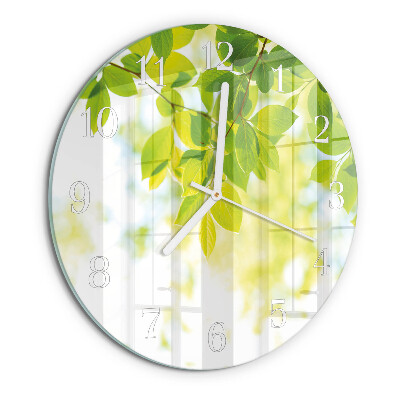 Horloge ronde Feuilles
