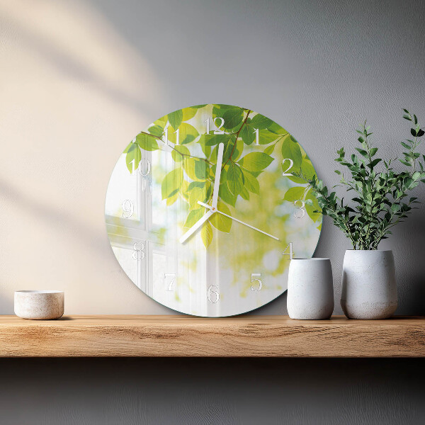 Horloge ronde Feuilles