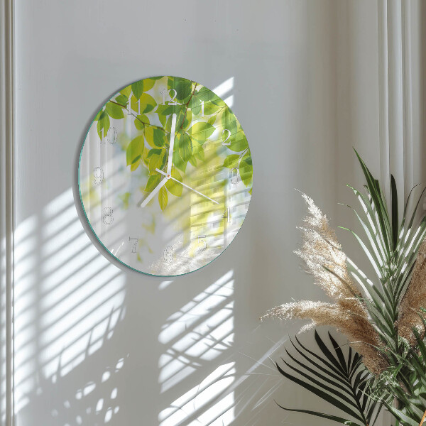 Horloge ronde Feuilles