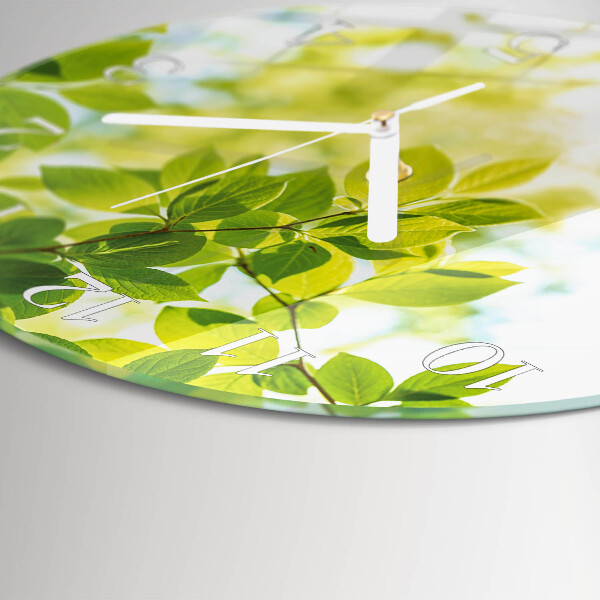 Horloge ronde Feuilles