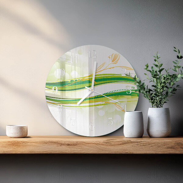 Horloge ronde Lignes abstraites