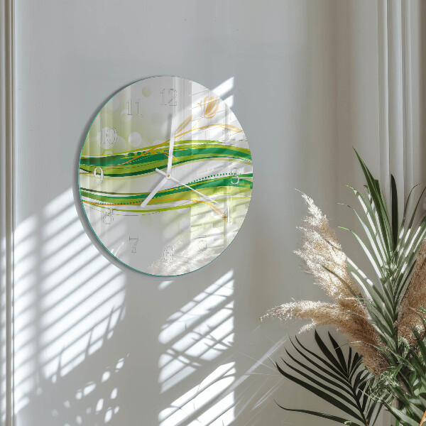 Horloge ronde Lignes abstraites