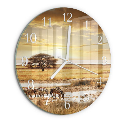 Horloge ronde Zèbres