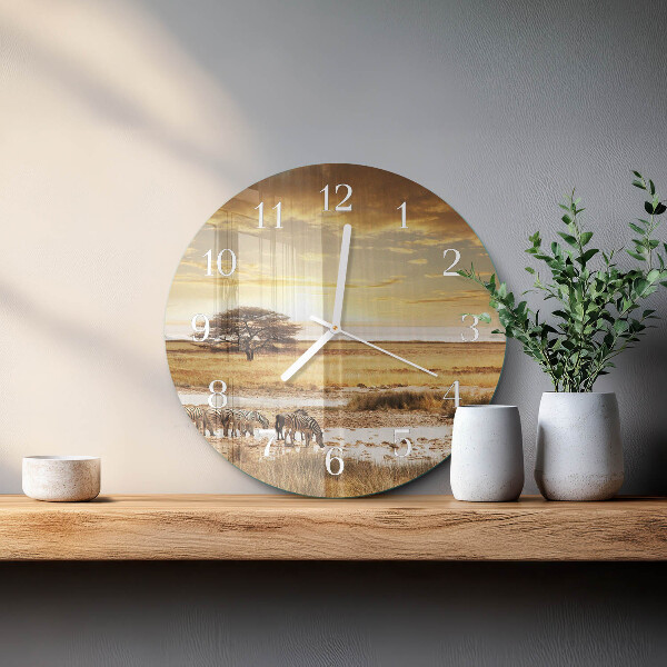 Horloge ronde Zèbres