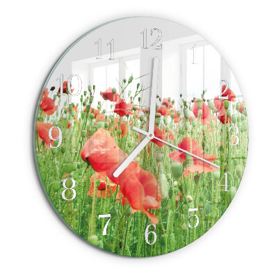 Horloge ronde Coquelicots