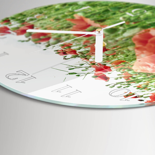 Horloge ronde Coquelicots