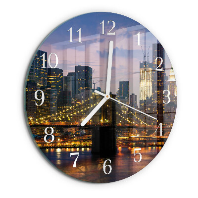 Horloge ronde Pont horizontal
