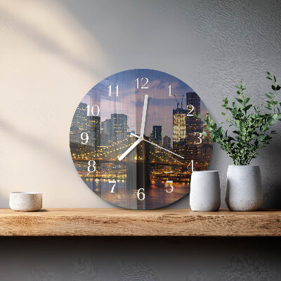 Horloge ronde Pont horizontal