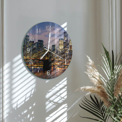 Horloge ronde Pont horizontal