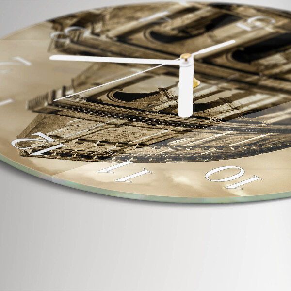 Horloge ronde Colisée Sepia