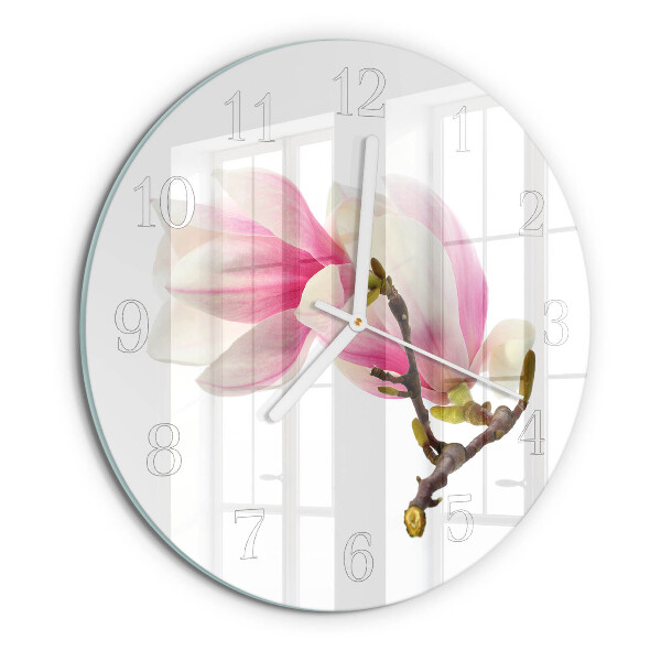 Horloge ronde Fleur de magnolia