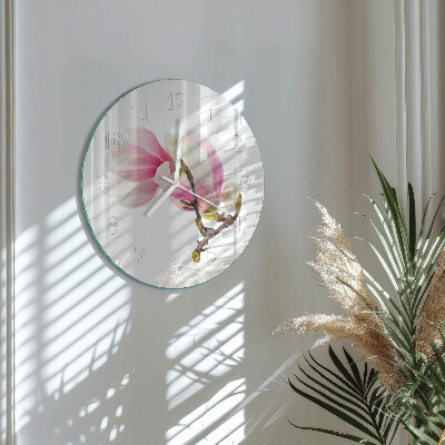Horloge ronde Fleur de magnolia