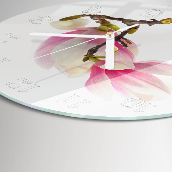 Horloge ronde Fleur de magnolia