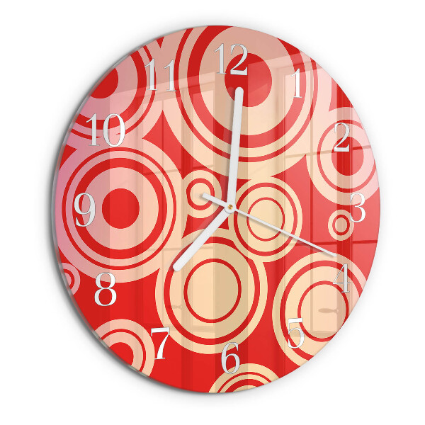 Horloge ronde Cercles rouges