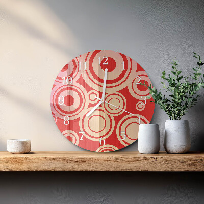 Horloge ronde Cercles rouges