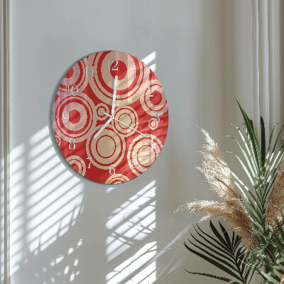 Horloge ronde Cercles rouges