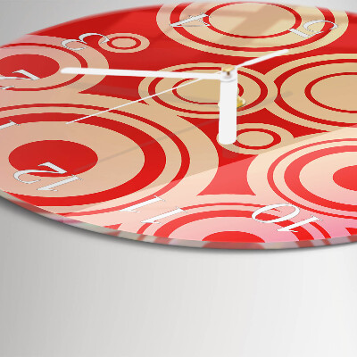 Horloge ronde Cercles rouges