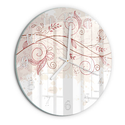 Horloge ronde Art floral