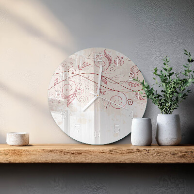 Horloge ronde Art floral