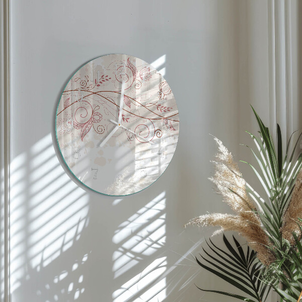 Horloge ronde Art floral