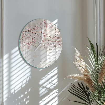 Horloge ronde Art floral