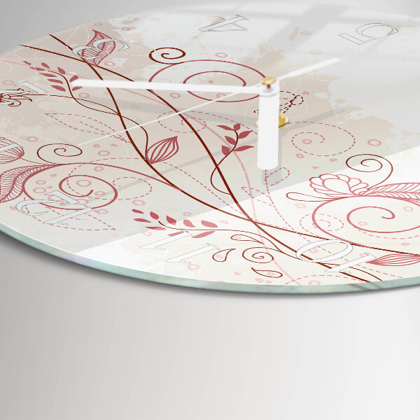 Horloge ronde Art floral