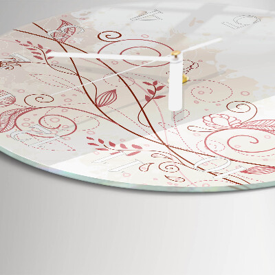 Horloge ronde Art floral