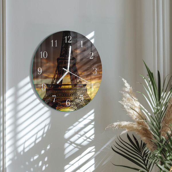 Horloge ronde Tour Eiffel Paris