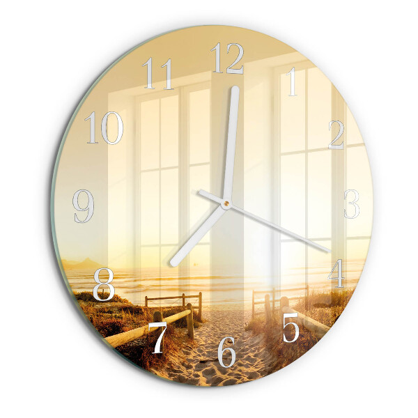 Horloge ronde Chemin de plage
